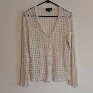 Exclusive Handknit for Lauren cream  cardigan P/M